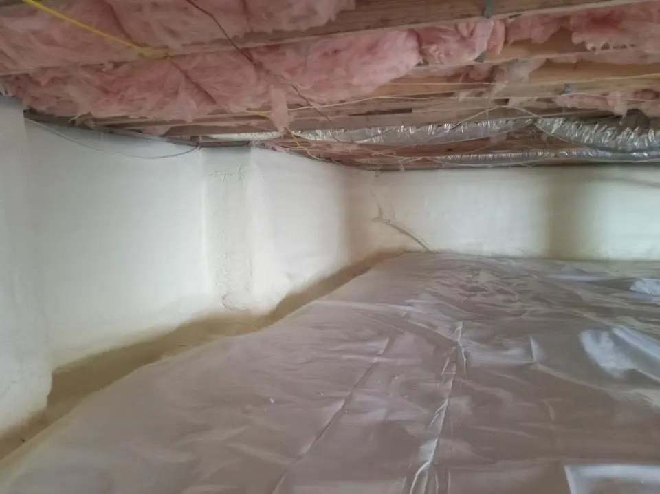 Crawl space encapsulation with closed-cell spray foam for Attic Insulation in Dracut