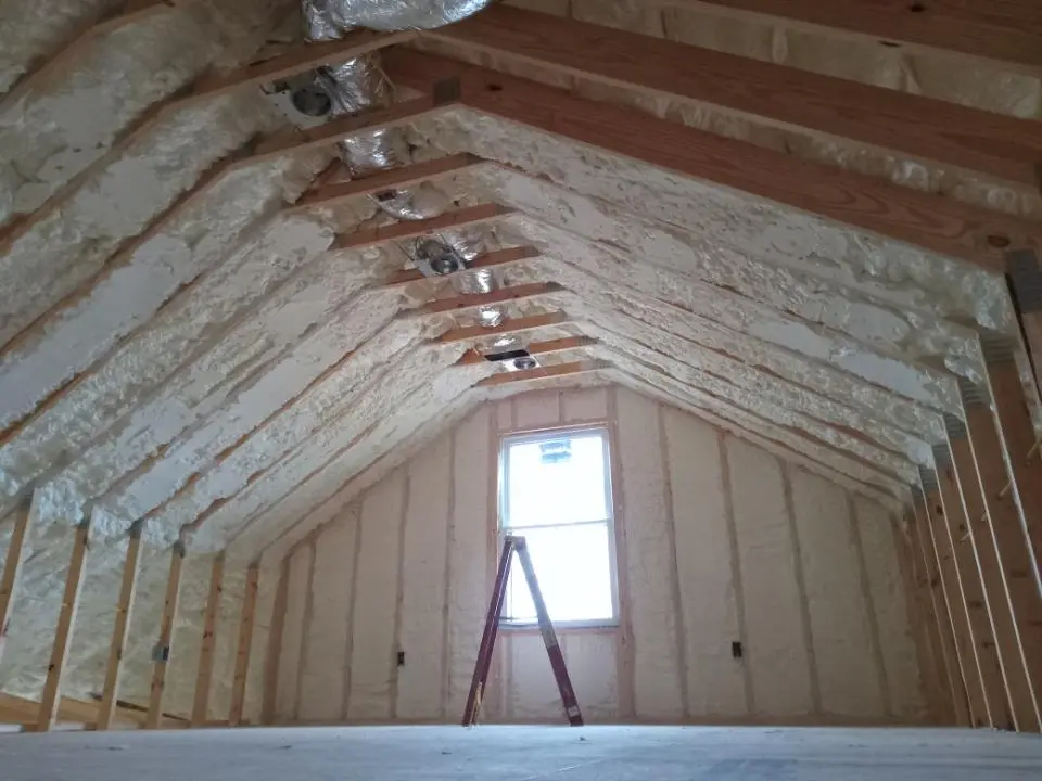 Spray foam roofing application for Crawl Space Insulation project in Dracut